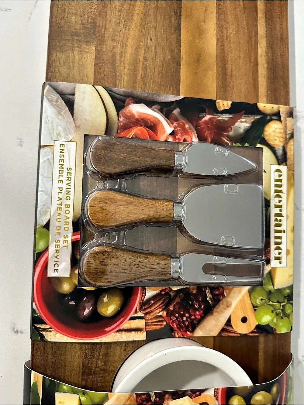 Antipasti Cheese Serving Board Set Brown & Black NWT